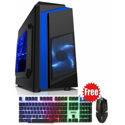 Refurbished Ultra Fast Gaming Computer Pc I5 8Gb Ram 1Tb W10 Gt 730 Led Black/Blue 